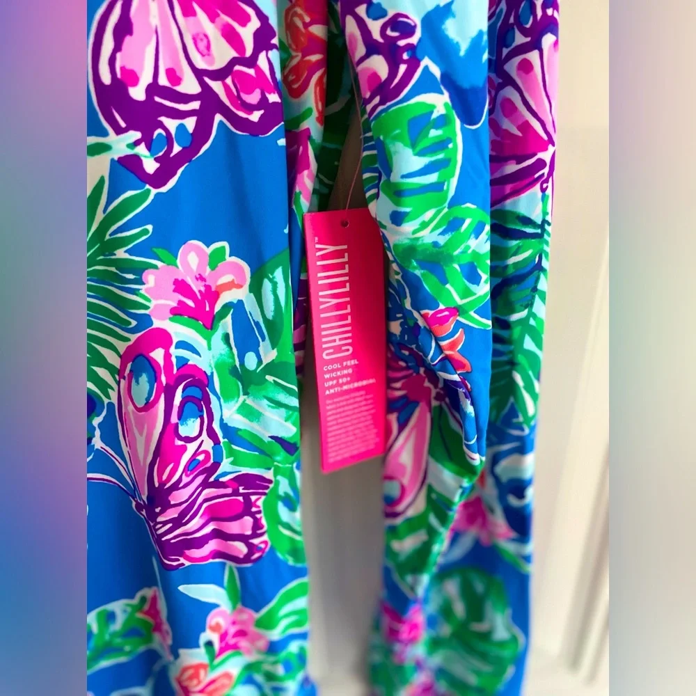 ⭐️⭐️Lilly Pulitzer Cowl Neck/Gator mask Lilshield Long Sleeve50+Dress - Picture 7 of 15